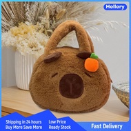 กระเป๋าถือ Hellery Capybara กระเป๋าเดินทางของขวัญแฟชั่นกระเป๋าถือกำมะหยี่เด็กผู้ใหญ่