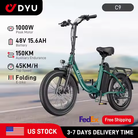 DYU C9 Electric Bicycle Peak 1000W Motor 48V15.6AH Lithium Battery Electric Bike Hydraulic Brake 20*