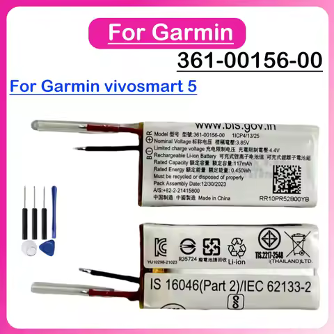 361-00156-00 117mAh 3.8V Original Replacement Battery For Garmin Vivosmart 5 Watch Band battery 5 Wa