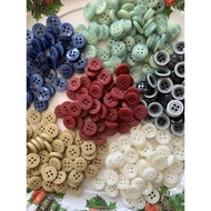 Shirt button 4 holes, 2 holes, size11/ 11.5mm. Set of 20