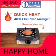 Aon Maxheat1 Single Burner Ceramic Gas Stove With Tempered Glass Top