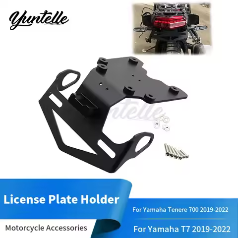 License Plate Holder For YAMAHA Tenere 700 Rally T7 XTZ700 XT700Z TX690Z XTZ690 2019-2022 2021 Motor