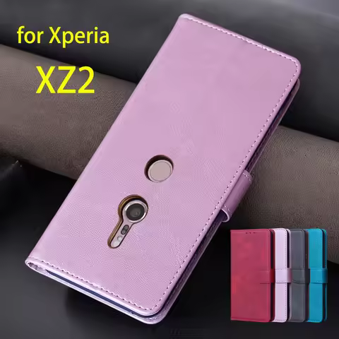 Wallet Flip Cover Pu Leather Case for Sony Xperia XZ2 H8216 H8266 Card Holder Phone Bags Protective 