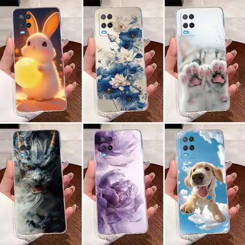 Casing For OPPO A54 4G Case CPH2239 Luxury Dragon Cute Cool Boys Girls Transparent Soft TPU Back Cov