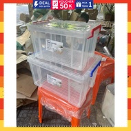 (NEW) 100L /65L/35L Plastic Storage Container, 65L Transparent Plastic Clothes Container