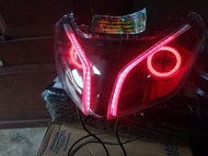 Reflektor lampu depan Vario 110 techno custom daymaker plus alis warna running