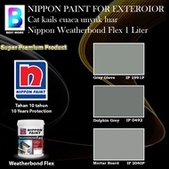 Nippon Paint Weatherbond Flex Exterior Collection 1 Liter Gray Glove 1991P / Dolphin Grey 0492 / Mor