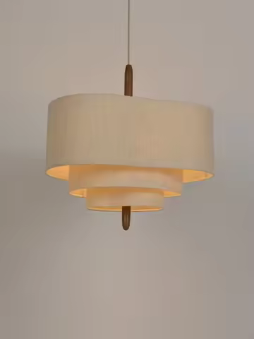 Japanese Fabric Chandelier Medieval Living Room Pendant Light Retro Style Bedroom Restaurant Hotel L