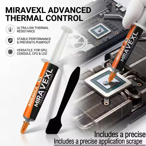 MIRAVEXL 8g Thermal Paste Safe Non Conductive Heatsink Cooling Compound for Processor Chip GPU CPU P