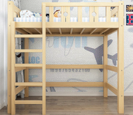 270x175x160cm  DOUBLE DECKER WITHOUT MATTRESS LOFT  wooden bed japanese premium king bases  queen size double home house thick pine australia simple modern Frame kid children child small kecil furniture bedroom Katil Besi Single Steel solid wood Bed Frame