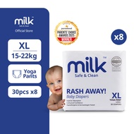 [BUNDLE] MILK Baby Diaper Yoga Pants M336 L288 XL240 XXL192 (8 packs)