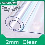 (2mmสี่เหลี่ยมผืนผ้าใส ) PVC สำหรับโต๊ะในห้องอาหาร -1/1.5/2/3 มม. หนาทั้งหมดขนาดปรับแต่งได้ กันน้ำ ท