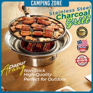 STAINLESS STEEL CHARCOAL GRILL PAN KOREAN BBQ PAN OVEN Smokeless Non stick Grill Barbeque Detachable Teppanyaki