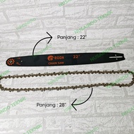 GUIDE BAR CHAINSAW RANTAI DAN PLAT BAR PAKET GUIDE BAR CHAINSAW 22" bar plat dan RANTAI CHAINSAW UNT