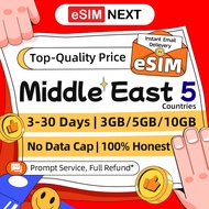 UAE eSIM 5G 3-30 Days Total 3/5/10GB Unlimited Data Dubai eSIM Saudi Arabia SIM Card Qatar & Kuwait 