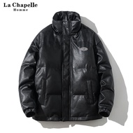 La Chapelle musim sejuk lebih tebal pu berkerudung kot kapas lelaki longgar saiz besar kot roti hangat jaket empuk jaket