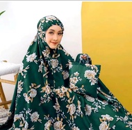 Mukena Dewasa Motif Bunga Sakura Terbaru Jumbo Free Tas/Mukena Dewasa Rayon Bali