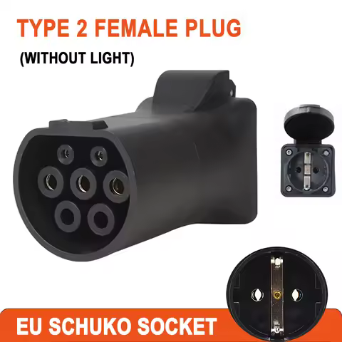 470Ω TYPE 2 Female to Schuko / Universal Socket EV Car Discharge Adapter For MGZS MG4 MG5 Marvel R (