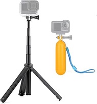 YALLSAME Aluminum Waterproof Selfie Stick Tripod Pole Stand + Floating Handle Grip for GoPro Hero 12