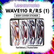 Wave110RS Wave 110 110RS Wave110 RS Sticker Stiker Body Cover Set Stripe (1) 1 Coverset Strike Blue 