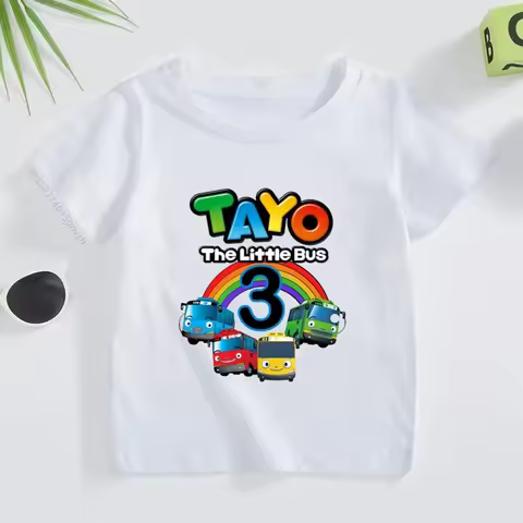 T-shirts Printed with the Birth Numbers of Boys and Girls,Tayo the Little Bus 1-9 T-shirts,interesti