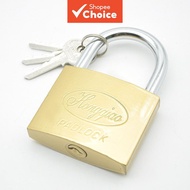 Tri-Circle Brass Padlock With 3 Brass Keys Durable Security Lock For Multiple Sizes 265 50Mm 1Pc