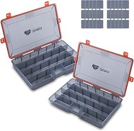 RUNCL Fishing Tackle Box, Waterproof Airtight Stowaway, 3600/3700 Tray Tackle Box (2pcs 3700)