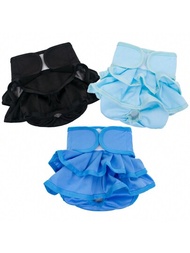 3入組母狗專用尿布（3包裝）,高吸收性母狗專用尿布,適用於發情期、失禁或興奮性小便的母狗,可水洗,森林綠小號