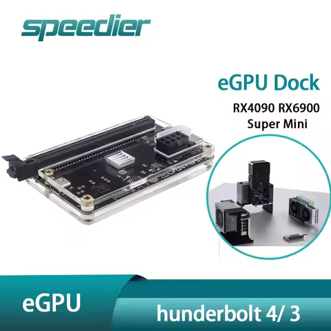 Thunderbolt 4 3 eGPU Dock External GPU Docking Station to PCIe Graphics Card for RX4090 RX6900 Lapto