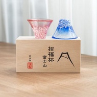 【結婚禮物】招財富士山酒杯對杯 /木盒裝/清酒杯