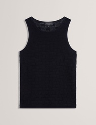 Ted Baker Womens YUNA Touch Of Silk Knitted Sleeveless Top NAVY