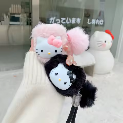 Autumn Winter Plush Hello Kitty Earphone Case For Airpods Pro3 Pro2 Pro Airpods 1 2 3 4 Headphone Co