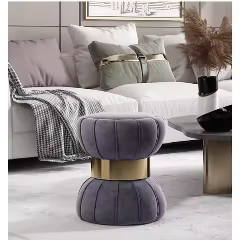 Nordic Dressing Makeup Stool Bedroom Dresser Ottomans Manicure Round Stools Living Room Sofa Low Ott