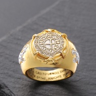 Zhenrong Crusader 14k Gold Plated Ring Brave Ring Gold Coin Men's Ring 9RLR