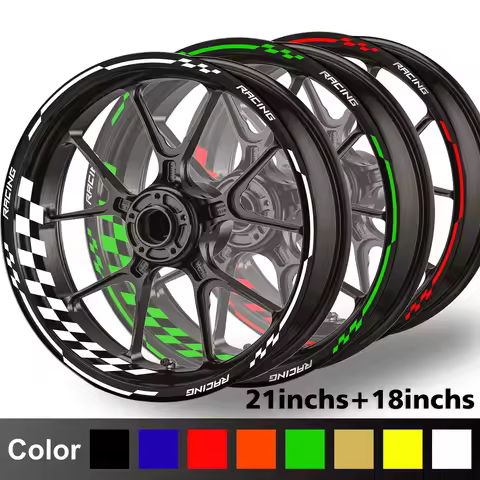 Reflective Motorcycle Wheel Stickers Hub Decal Rim Stripe 21/18 Inchs For YAMAHA Honda Kawasaki Suzu