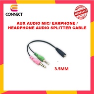 AUX Audio Mic/Earphone/Headphone Audio Splitter Cable 2 Male TO 1 Female / 1 Male TO 2 Female - 3.5m