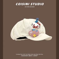 Japanese cute three-dimensional cartoon flip-brimmed female spring and summer literary retro cotton 
