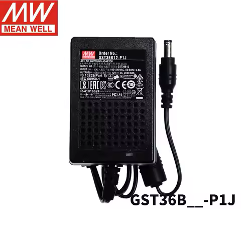 MEAN WELL 36W AC-DC Reliable Green Industrial Adaptor GST36B05-P1J GST36B09-P1J GST36B12-P1J GST36B2