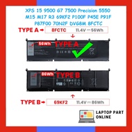 D.E..LL XPS 15 9500 G7 7500 Precision 5550 M15 M17 R3 69KF2 P100F P45E P91F P87F00 70N2F DVG8M 8FCTC