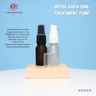 10ml frosted pump treatment glass bottle 10ml matte pump glass bottle/
