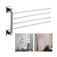 【7】Space-Saving 4-Arm Stainless Steel Swivel Towel Bar: Elegant & Hygienic Design