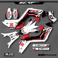 MERAH PUTIH DECAL CRF 150 L ONE ONE NINE WHITE RED CAN CUSTOM NAME NUMBER AND COLOR