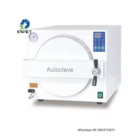 EUR VET Professional Small Capacity Clinic Desktop Autoclave Table Top Steam Sterilizer Class N Auto