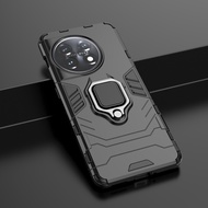 OnePlus 11 5G Shockproof Cover Finger Ring Holder Hard PC Phone Case Armor Casing