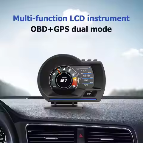 Newest A501 Car HUD Turbo Gauge OBD2 Auto Meter Car Up Head Display Security & RPM temp Water Alarm 