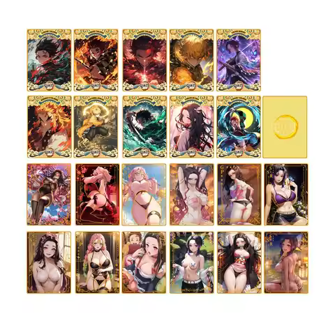 2024 New Demon Slayer Metal Card Nezuko Mitsuri Rias Yae Miko Makima Albedo Card Genshin Impact Godd