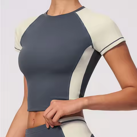 Summer Yoga Top Women Breathable Yoga Shirts Fitness Sports T-Shirts Gym Crop Top Light Weight Yoga 