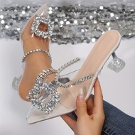 WOMEN'S HIGH HILLS CASUAL SANDALS WITH 7 CM GLASS HEELS DS011 NEWEST