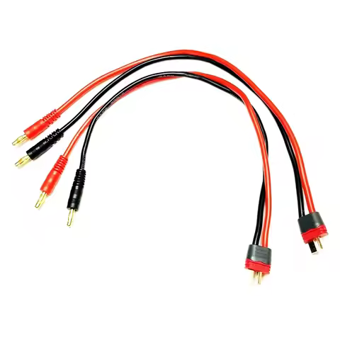 1/2 Pcs Amass Deans T Plug Male to 4.0mm Male Banana Plug Connector Charge Cable Wire Lead 14awg 30c