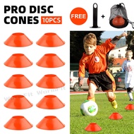 10Pcs Soccer Discs Bucket Marker Training Sign Flat Cones Marker Discs